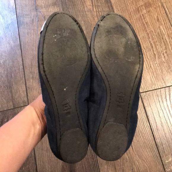 Tory Burch Suede Charlee Smoking Slippers Gold Toe - Picture 5 of 5